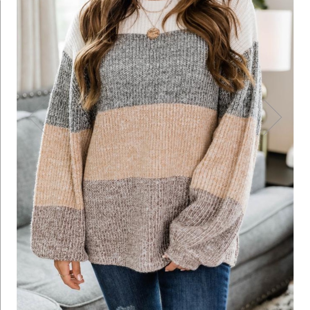 Pink Lily Colorblock Sweater